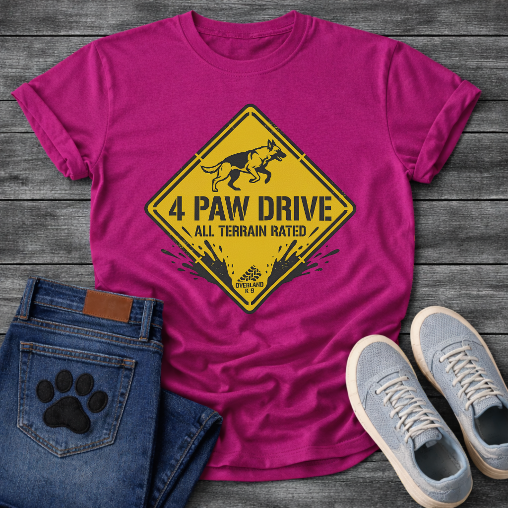 Funny 4 paw drive all terrain rated dog shirt for outdoor loving pet parents