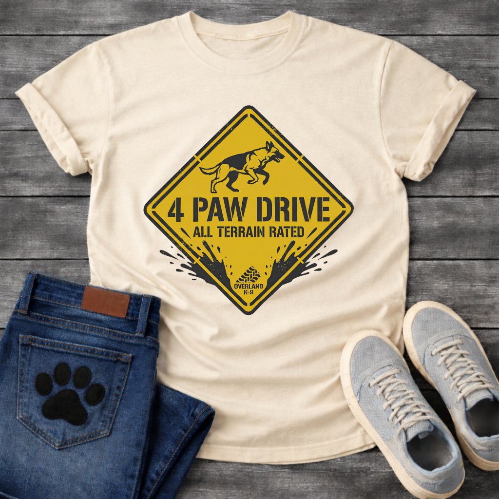 Funny 4 paw drive all terrain rated dog shirt for outdoor loving pet parents