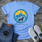 Adventure Is Calling outdoor dog lover shirt for hiking with dogs
