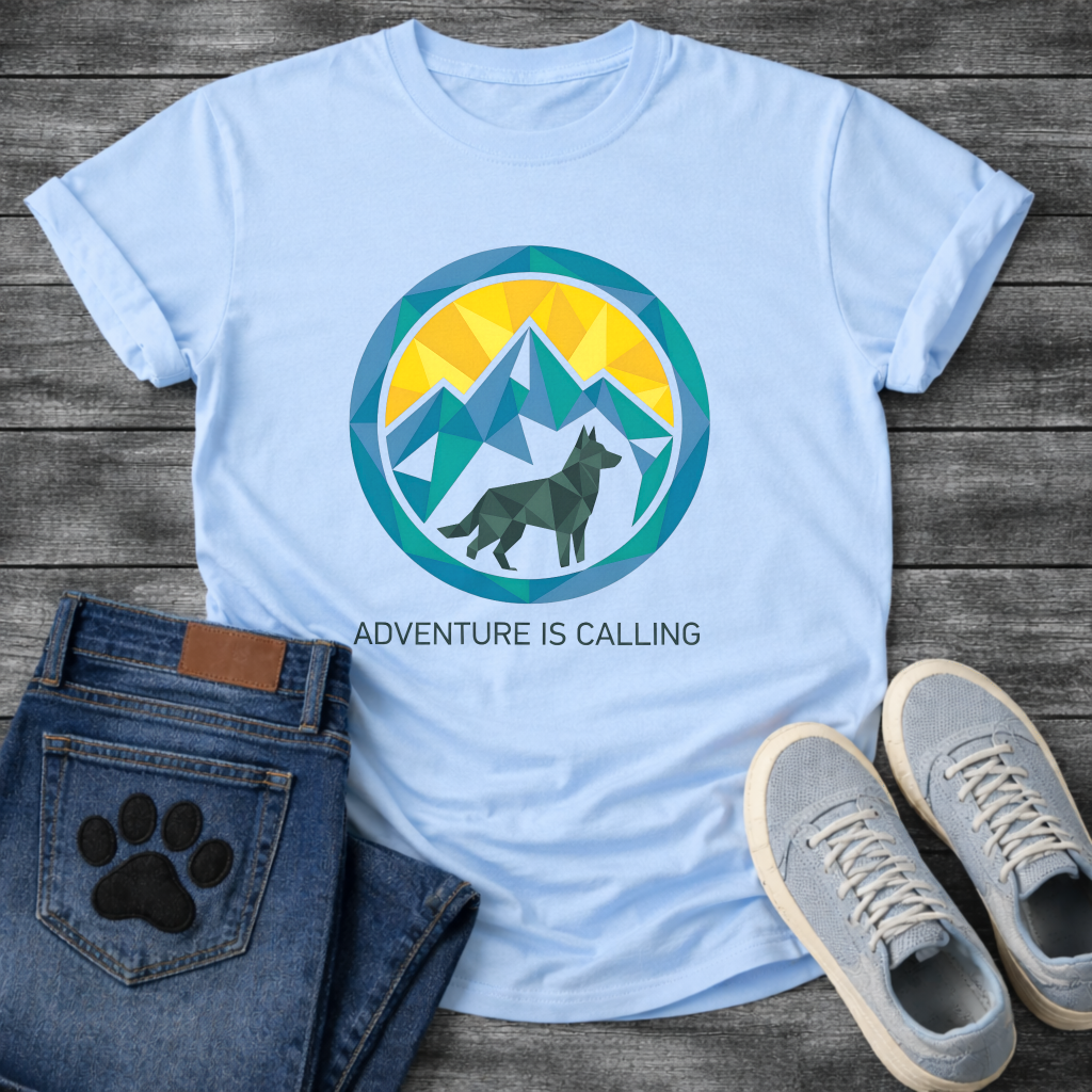 Adventure Is Calling outdoor dog lover shirt for hiking with dogs
