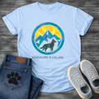 Adventure Is Calling outdoor dog lover shirt for hiking with dogs
