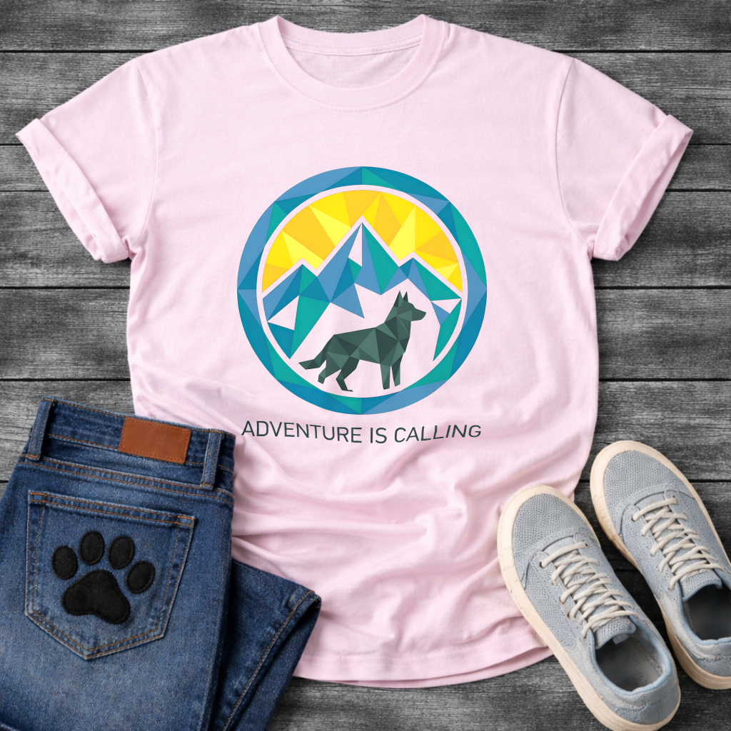 Adventure Is Calling outdoor dog lover shirt for hiking with dogs
