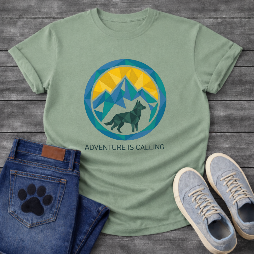 Adventure Is Calling outdoor dog lover shirt for hiking with dogs
