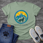 Adventure Is Calling outdoor dog lover shirt for hiking with dogs
