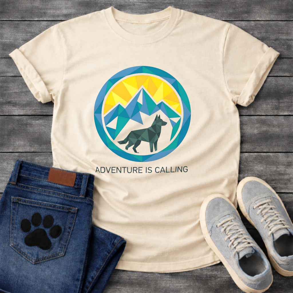 Adventure Is Calling outdoor dog lover shirt for hiking with dogs
