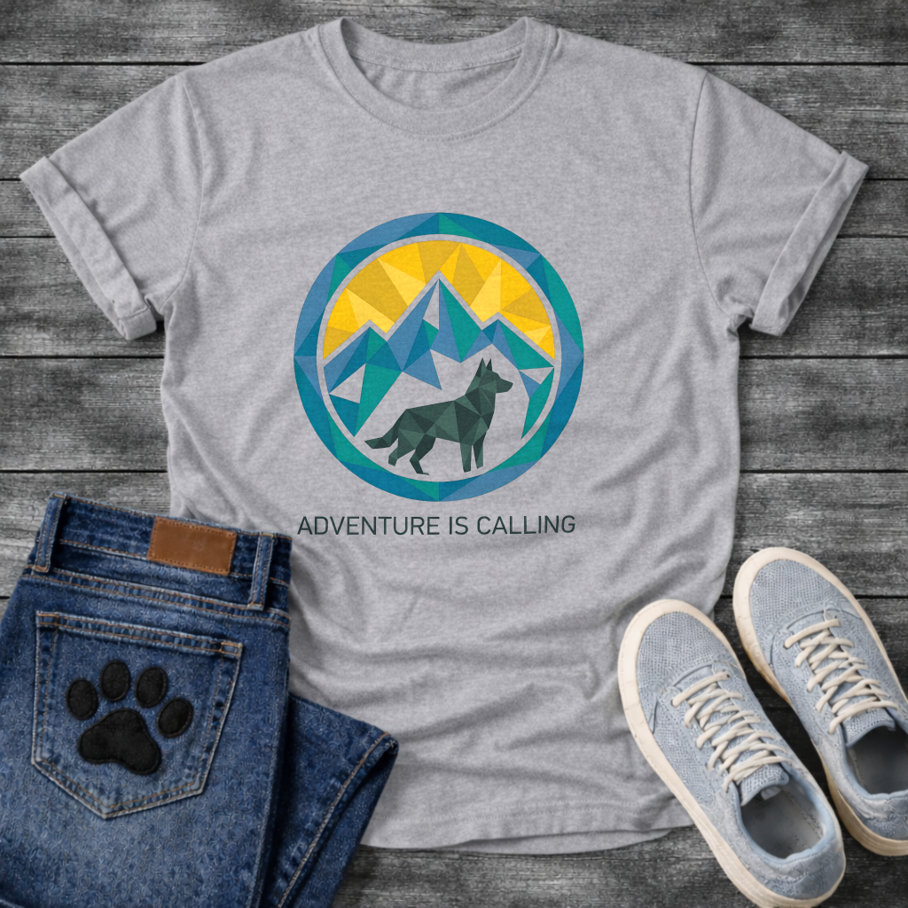 Adventure Is Calling outdoor dog lover shirt for hiking with dogs
