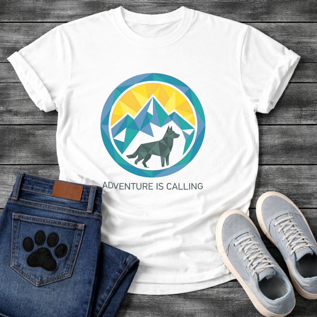 Adventure Is Calling outdoor dog lover shirt for hiking with dogs
