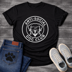 Anti-Social Dog Club funny dog with sunglasses badge T-Shirt