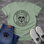 Anti-Social Dog Club funny dog with sunglasses badge T-Shirt