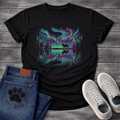 French Bulldog aurora borealis mountain lake walk reflection graphic dog shirt unisex tee