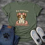 Big attitude zero apologies funny sassy Yorkie dog shirt for pet parents
