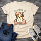 Big attitude zero apologies funny sassy Yorkie dog shirt for pet parents
