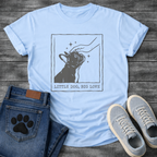 French Bulldog little dog big love line art graphic dog mom shirt tee