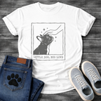 French Bulldog little dog big love line art graphic dog mom shirt tee