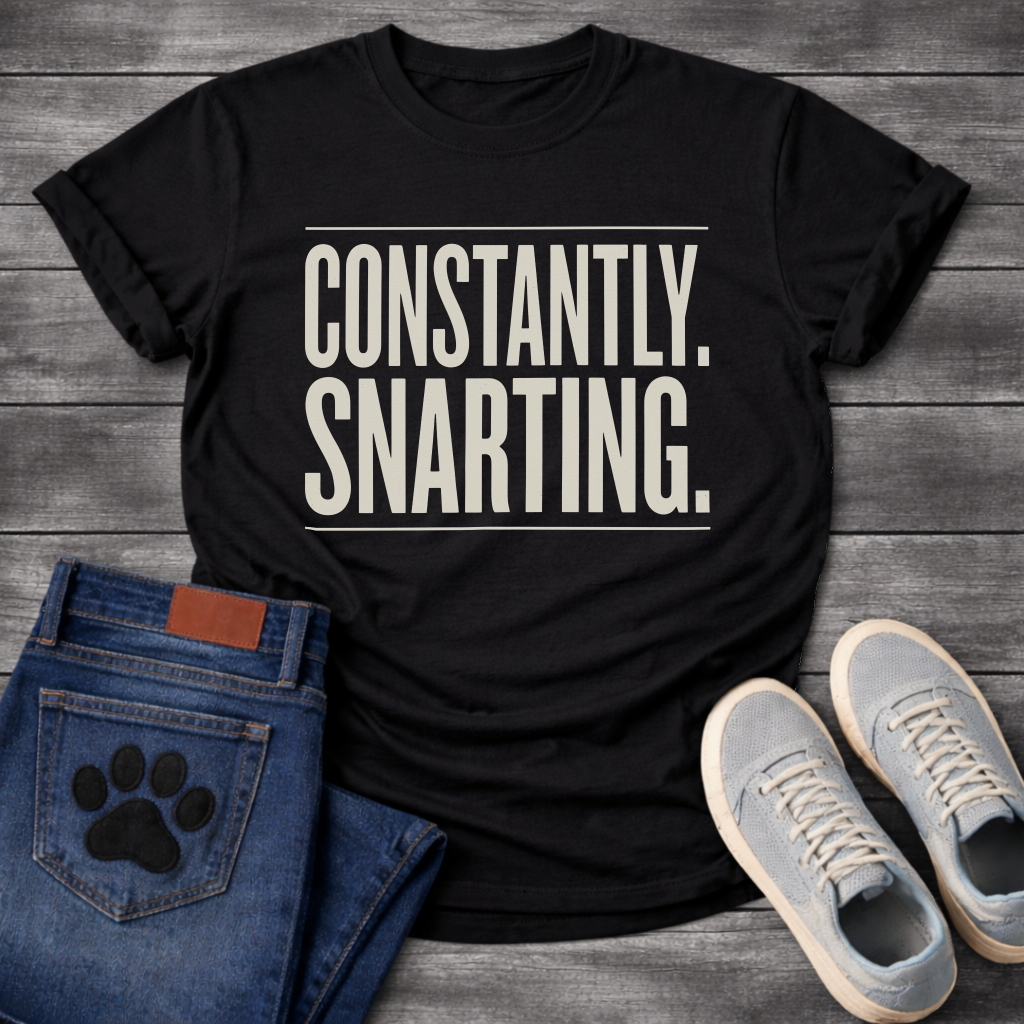 Constantly Snarting bold typography t-shirt funny French Bulldog pet lover apparel