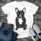 Frenchie Brush Ink Portrait T-Shirt