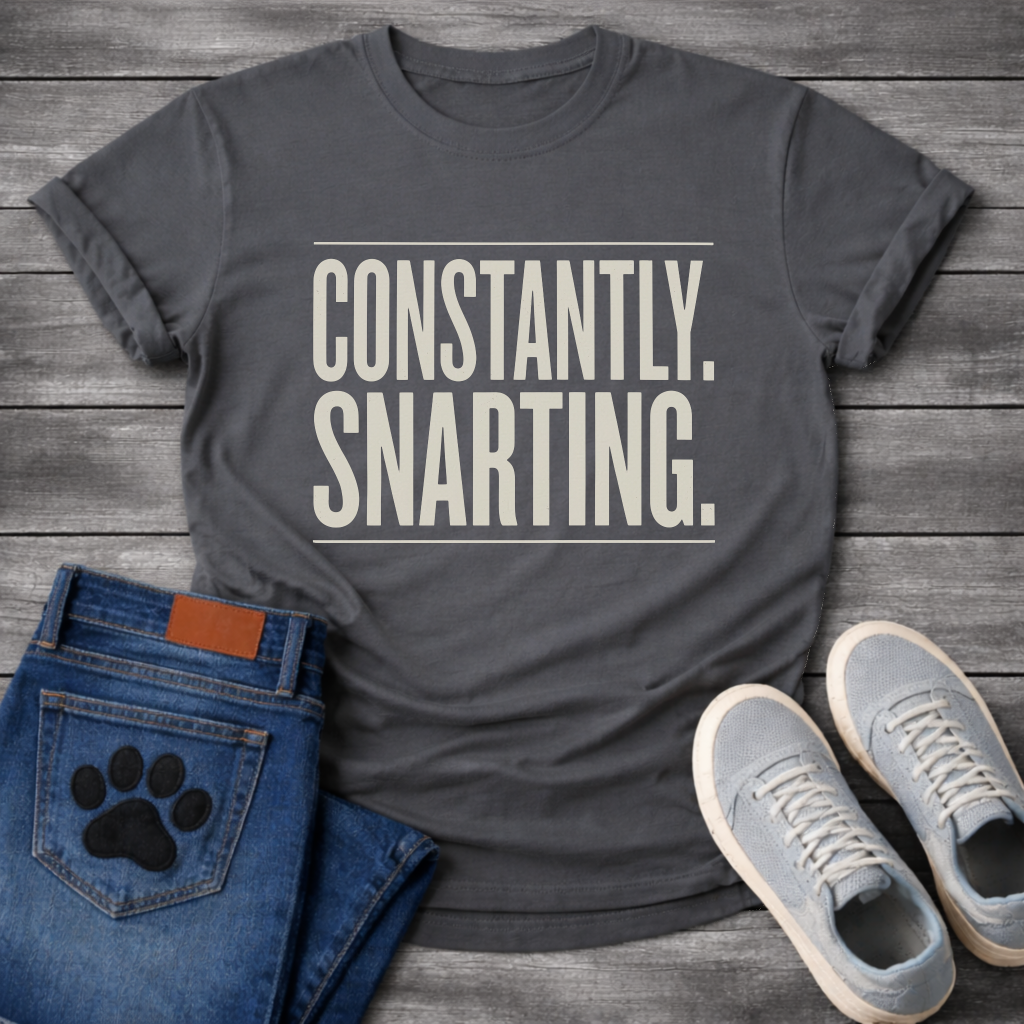 Constantly Snarting bold typography t-shirt funny French Bulldog pet lover apparel