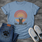 French Bulldog silhouette from behind facing a rainbow sunset with Classy Sassy and a Bit Gassy typography graphic tee
