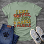 Funny introvert dog shirt saying I like coffee my dog maybe 3 people