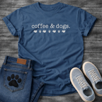 Coffee and dogs minimalist shirt with icons for pet loving coffee drinkers