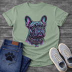French Bulldog neon colorful portrait graphic dog shirt unisex tee
