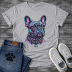 French Bulldog neon colorful portrait graphic dog shirt unisex tee
