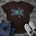 French Bulldog aurora borealis forest lake reflection graphic dog shirt unisex tee