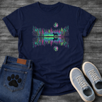 French Bulldog aurora borealis forest lake reflection graphic dog shirt unisex tee