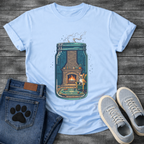 French Bulldog cozy fireplace mason jar graphic dog shirt unisex tee
