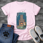 French Bulldog cozy fireplace mason jar graphic dog shirt unisex tee
