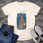 French Bulldog cozy fireplace mason jar graphic dog shirt unisex tee
