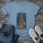 French Bulldog cozy fireplace mason jar graphic dog shirt unisex tee
