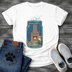 French Bulldog cozy fireplace mason jar graphic dog shirt unisex tee
