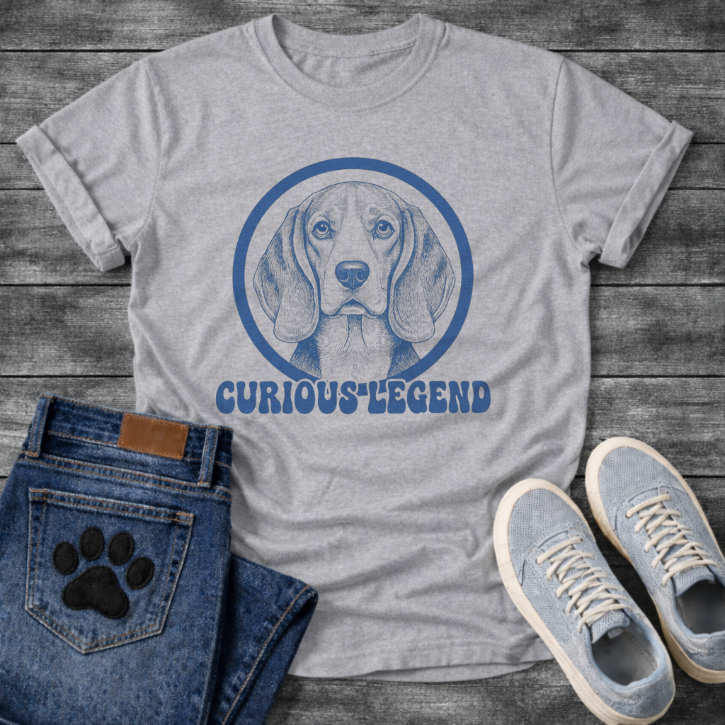 Beagle Curious Legend funny dog shirt sand color pet lover apparel tee
