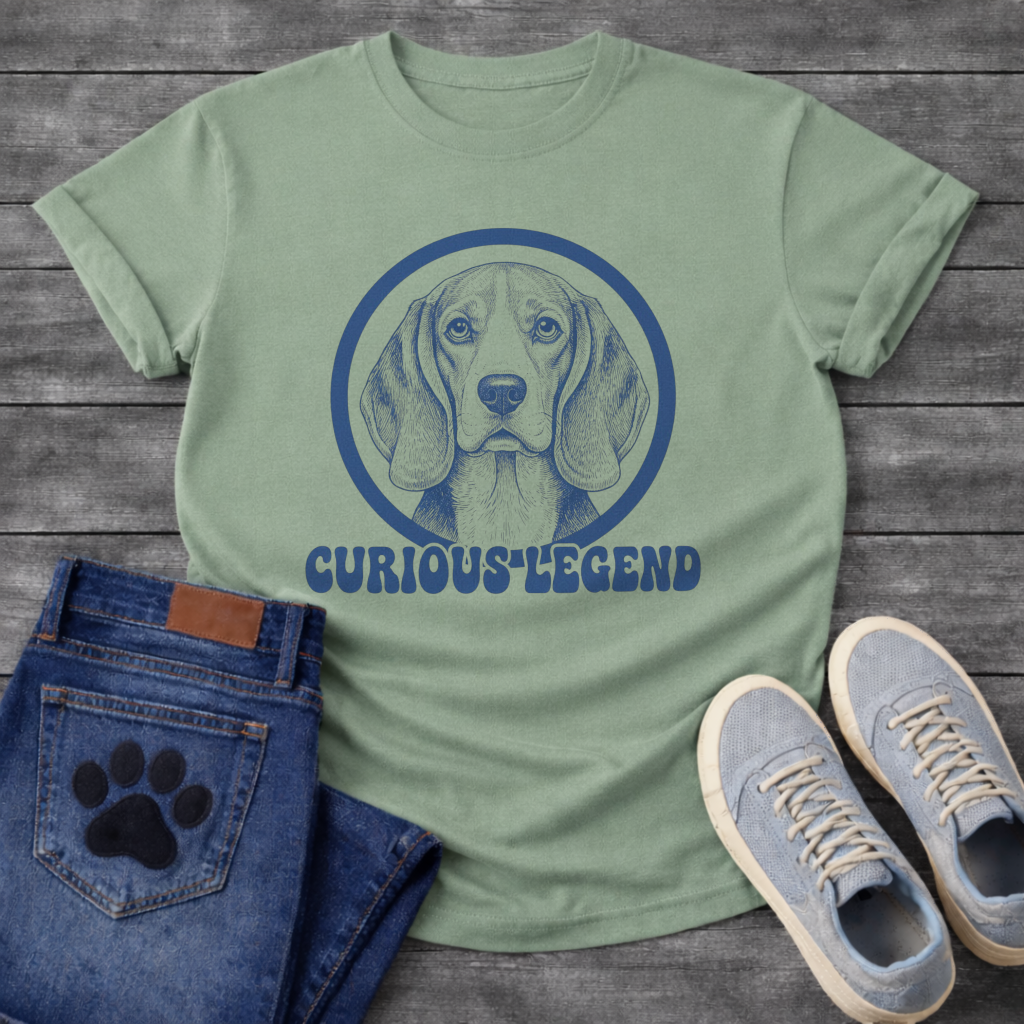 Beagle Curious Legend funny dog shirt sand color pet lover apparel tee
