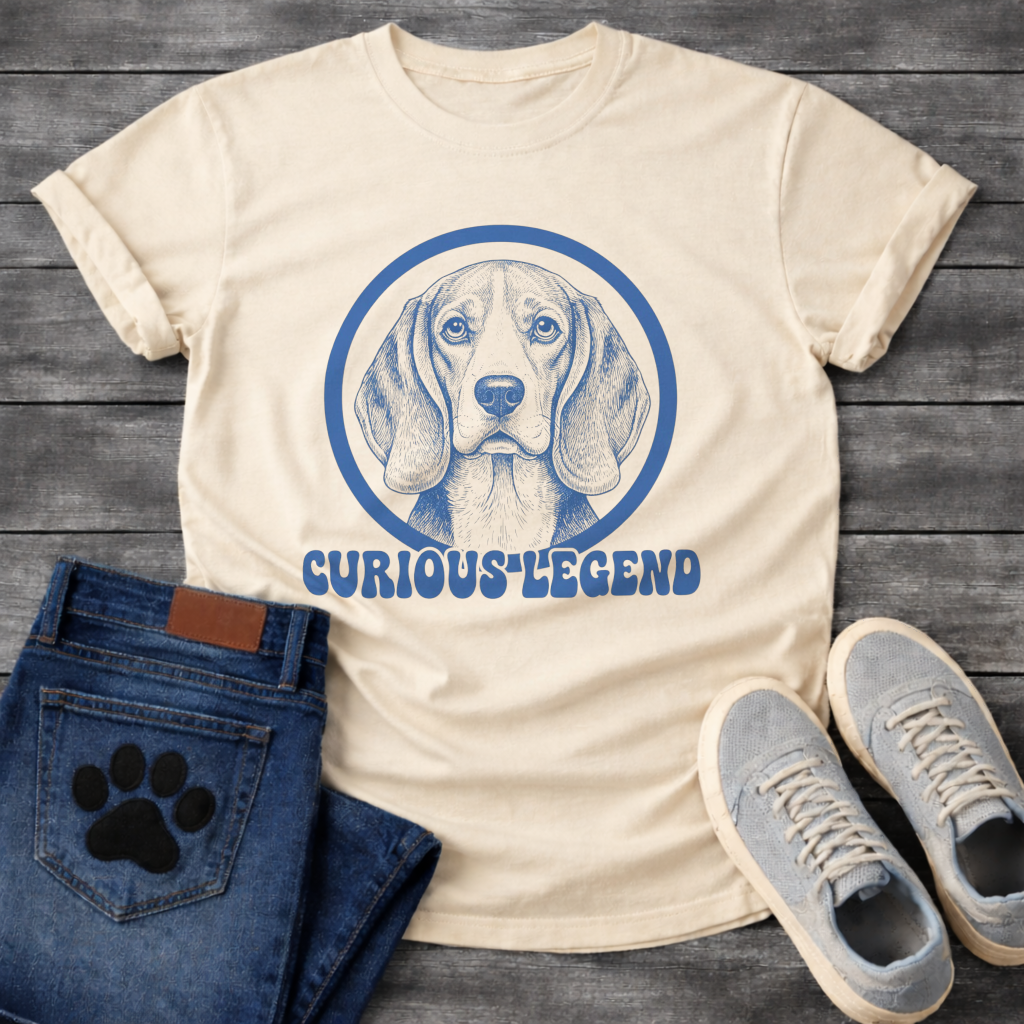 Beagle Curious Legend funny dog shirt sand color pet lover apparel tee
