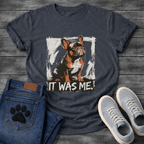 It Was Me brush frame French Bulldog graphic t-shirt military green white funny dog shirt