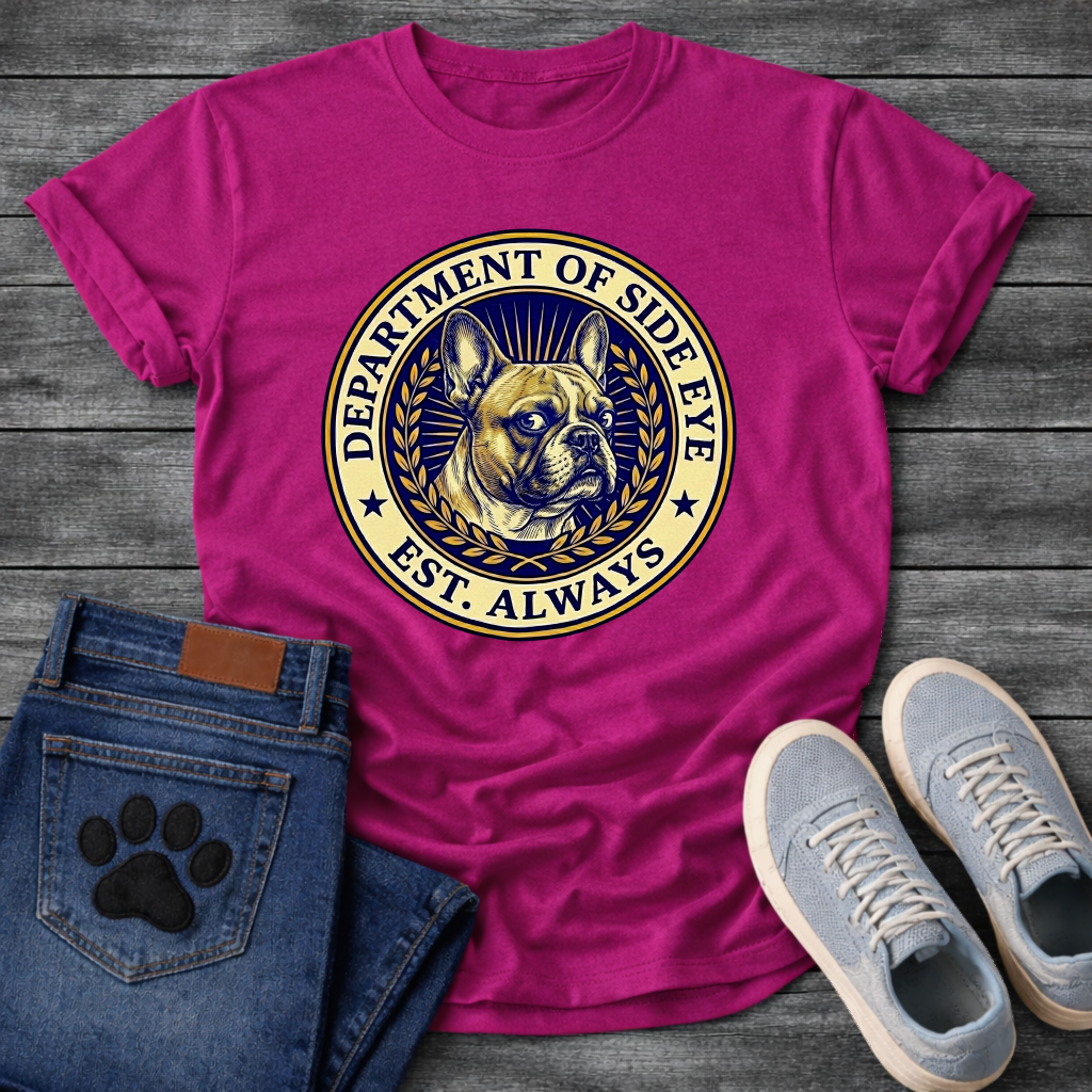 Department Of Side Eye Frenchie funny French Bulldog badge shirt