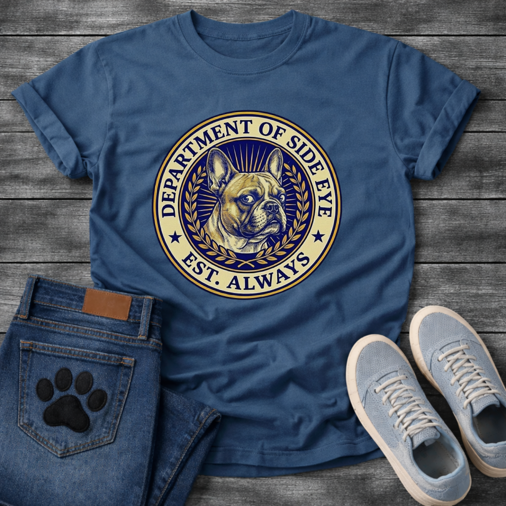 Department Of Side Eye Frenchie funny French Bulldog badge shirt
