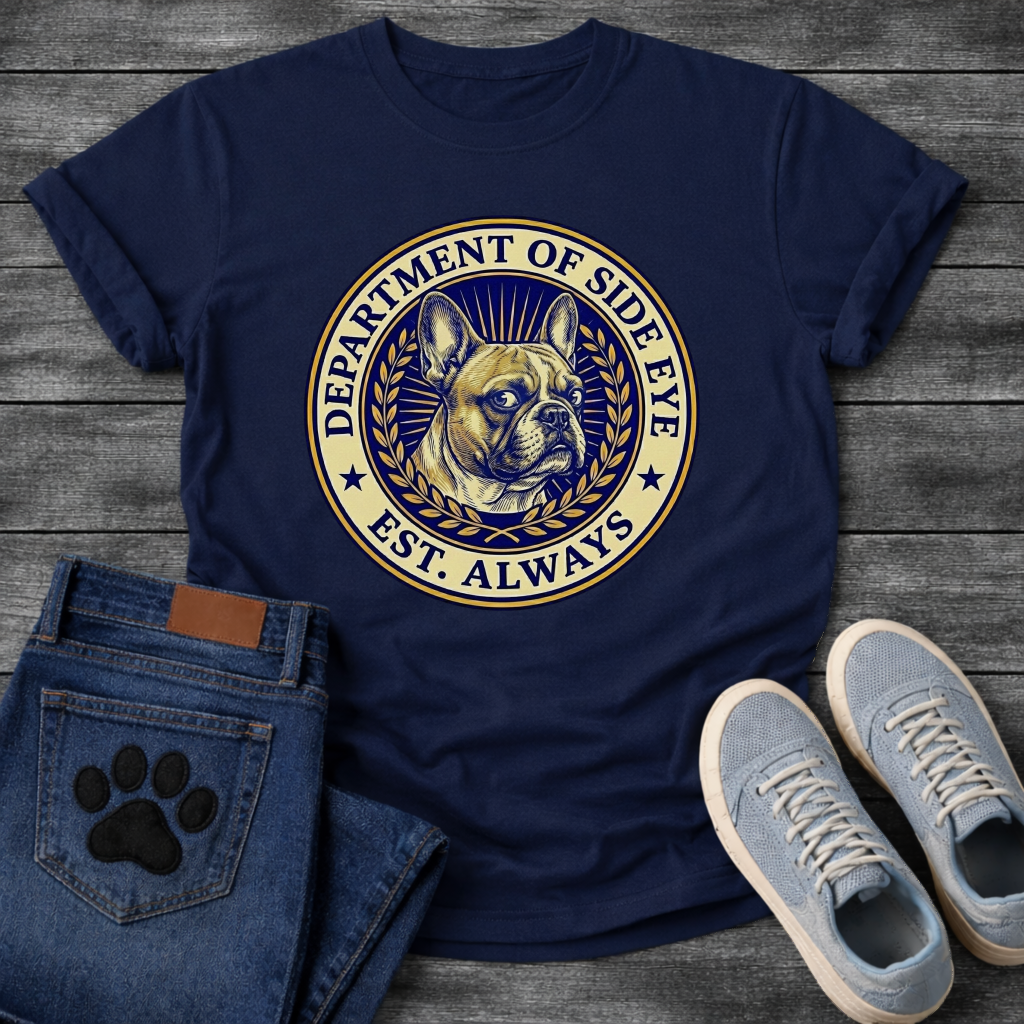 Department Of Side Eye Frenchie funny French Bulldog badge shirt