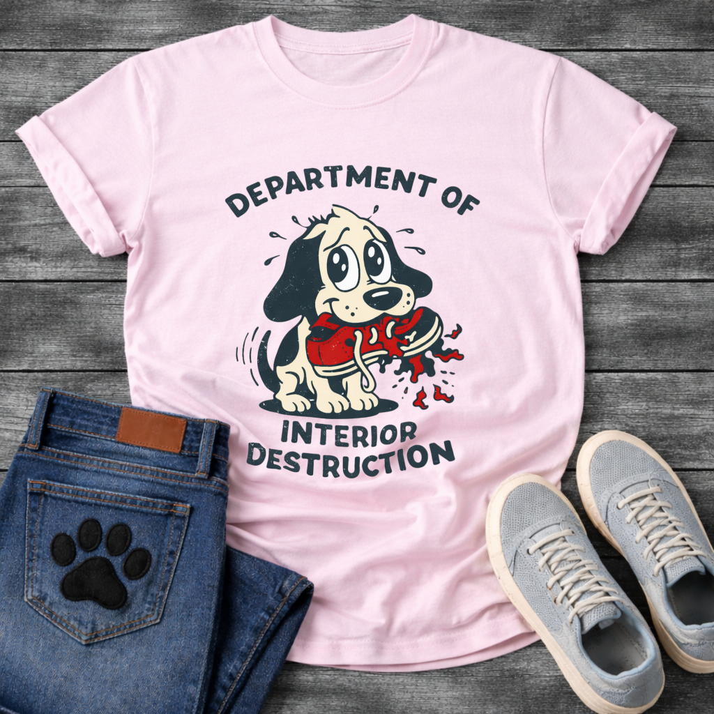 Department of Interior Destruction funny dog chaos shirt for pet owners