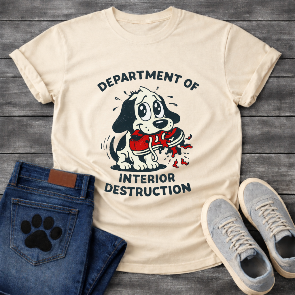 Department of Interior Destruction funny dog chaos shirt for pet owners