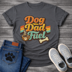 Dog dad fuel retro shirt with coffee design for caffeine loving dog fathers

