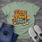 Dog dad fuel retro shirt with coffee design for caffeine loving dog fathers
