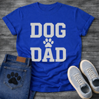 Dog dad shirt with bold lettering and paw print for proud dog fathers