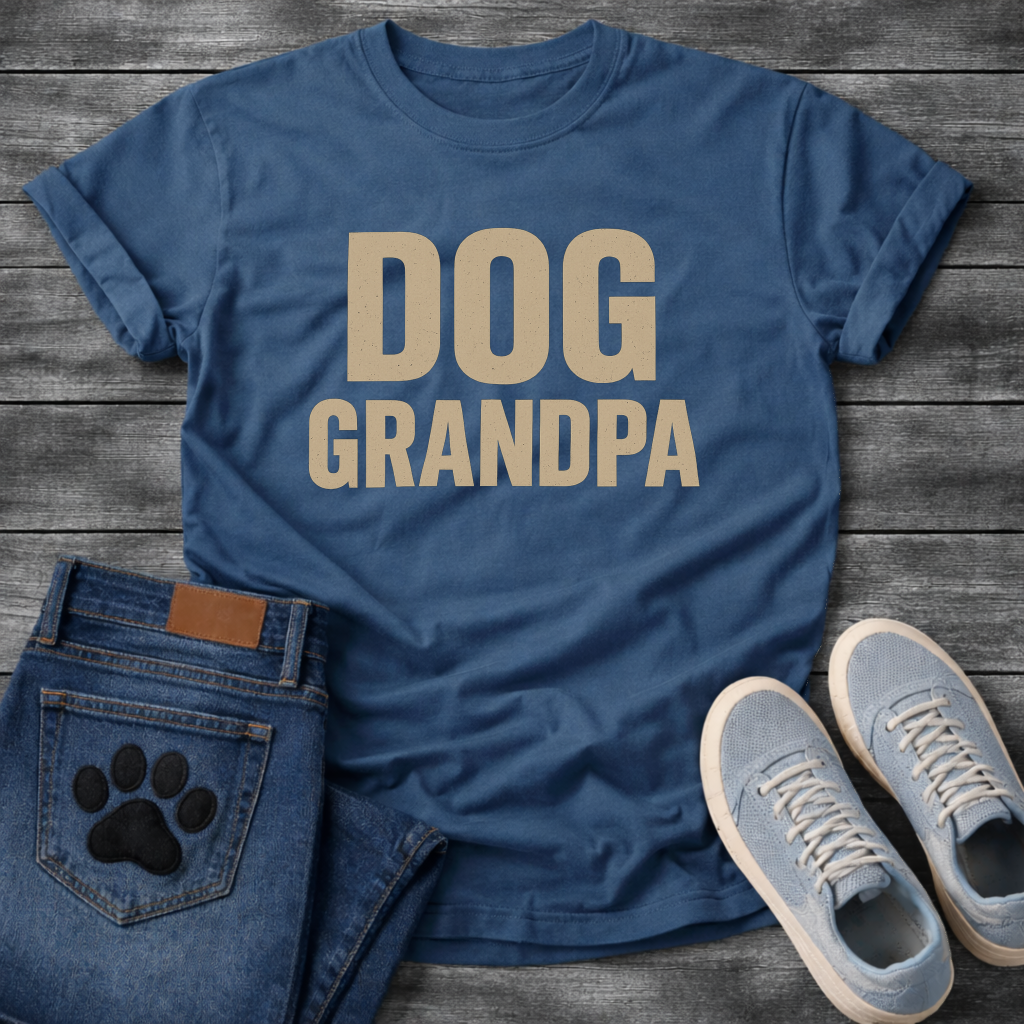 Dog grandpa shirt with bold lettering for proud dog grandfathers