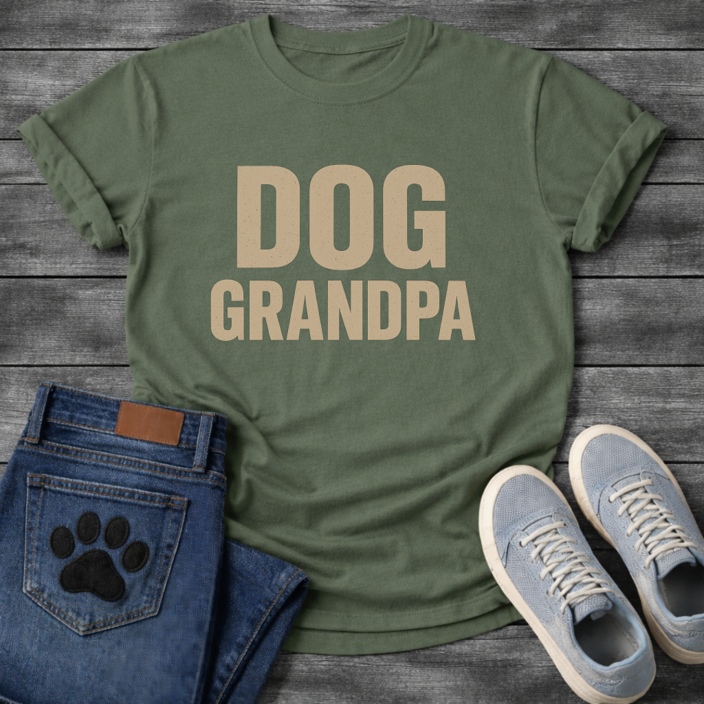 Dog grandpa shirt with bold lettering for proud dog grandfathers