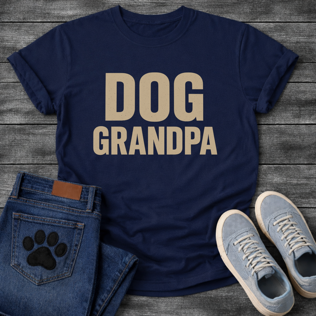 Dog grandpa shirt with bold lettering for proud dog grandfathers