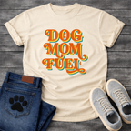 Dog Mom Fuel retro groovy funny dog parent coffee shirt