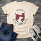 Dog Mom Fuel Wine funny dog parent wine glass shirt